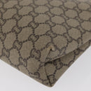 GUCCI GG Plus Supreme Clutch Bag PVC Beige Gold Auth bs32146-9
