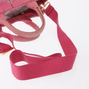PRADA Canapa PM Hand Bag Canvas 2way Pink Gold Auth bs32147-9