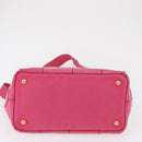 PRADA Canapa PM Hand Bag Canvas 2way Pink Gold Auth bs32147-6