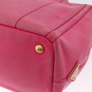 PRADA Canapa PM Hand Bag Canvas 2way Pink Gold Auth bs32147-18