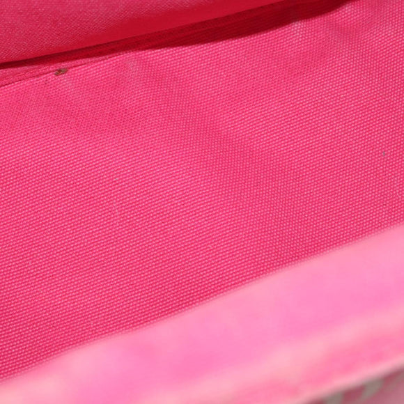 PRADA Canapa PM Hand Bag Canvas 2way Pink Gold Auth bs32147