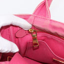 PRADA Canapa PM Hand Bag Canvas 2way Pink Gold Auth bs32147-23