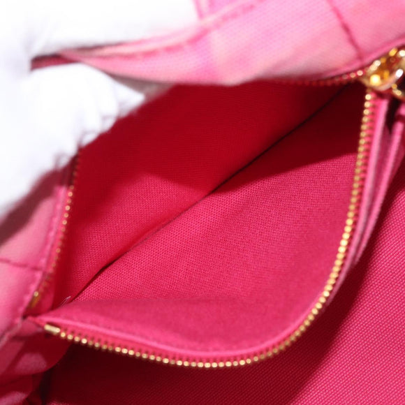PRADA Canapa PM Hand Bag Canvas 2way Pink Gold Auth bs32147