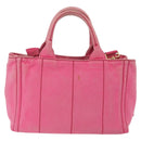 PRADA Canapa PM Hand Bag Canvas 2way Pink Gold Auth bs32147-2