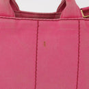 PRADA Canapa PM Hand Bag Canvas 2way Pink Gold Auth bs32147-3