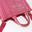 PRADA Canapa PM Hand Bag Canvas 2way Pink Gold Auth bs32147-7