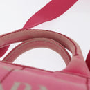 PRADA Canapa PM Hand Bag Canvas 2way Pink Gold Auth bs32147-14