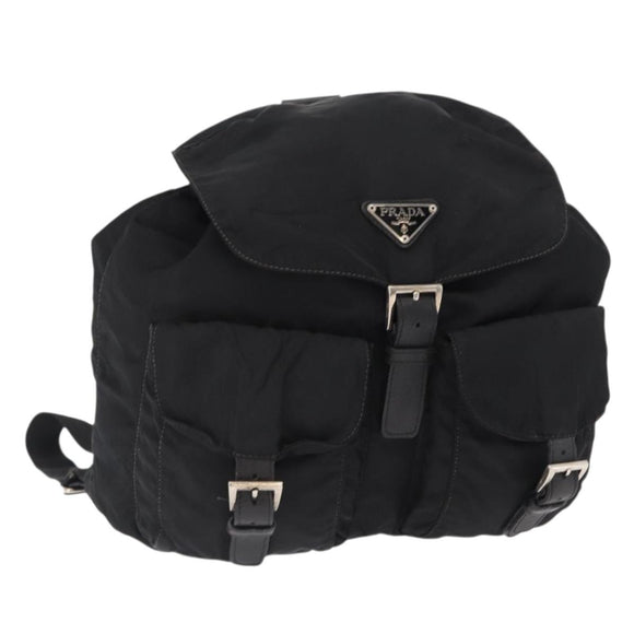 PRADA Rucksack Nylon Schwarz Silber Authentisch bs32149