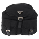 PRADA Rucksack Nylon Schwarz Silber Authentisch bs32149-13