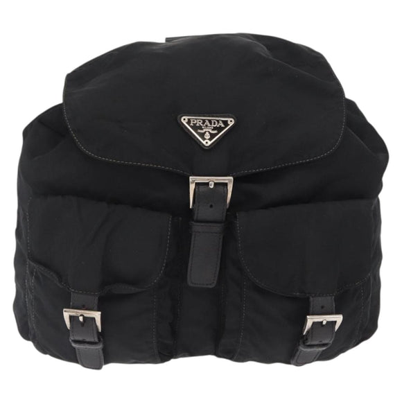 PRADA Rucksack Nylon Schwarz Silber Authentisch bs32149