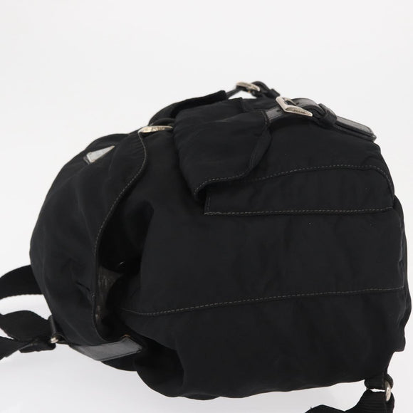 PRADA Rucksack Nylon Schwarz Silber Authentisch bs32149
