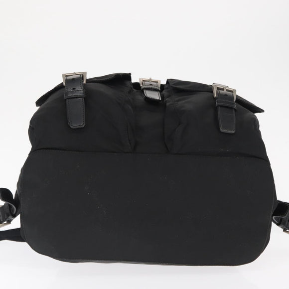 PRADA Backpack Nylon Black Silver Auth bs32150