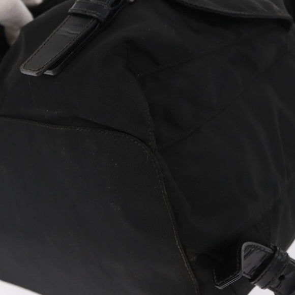 PRADA Backpack Nylon Black Silver Auth bs32150