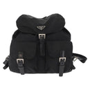 PRADA Backpack Nylon Black Silver Auth bs32150-13