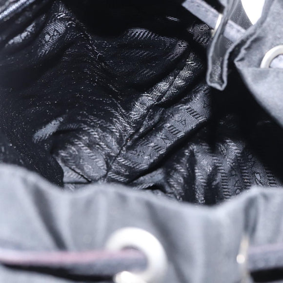 PRADA Backpack Nylon Black Silver Auth bs32150