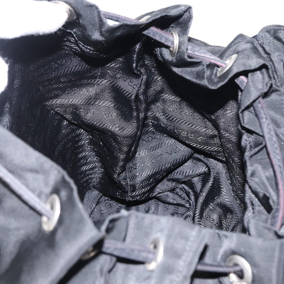 PRADA Backpack Nylon Black Silver Auth bs32150