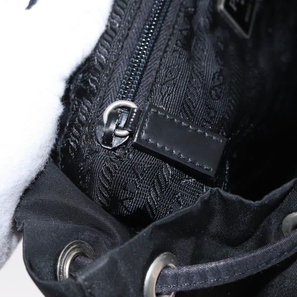 PRADA Backpack Nylon Black Silver Auth bs32150