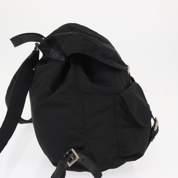 PRADA Backpack Nylon Black Silver Auth bs32150