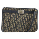 Christian Dior Trotter Canvas Shoulder Bag Navy Gold Auth bs32154-1