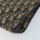Christian Dior Trotter Canvas Shoulder Bag Navy Gold Auth bs32154-9