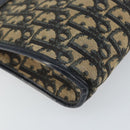 Christian Dior Trotter Canvas Shoulder Bag Navy Gold Auth bs32154-14