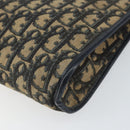 Christian Dior Trotter Canvas Shoulder Bag Navy Gold Auth bs32154-15