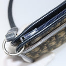Christian Dior Trotter Canvas Shoulder Bag Navy Gold Auth bs32154-10