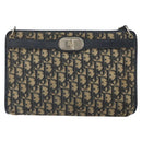 Christian Dior Trotter Canvas Shoulder Bag Navy Gold Auth bs32154-13