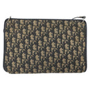 Christian Dior Trotter Canvas Shoulder Bag Navy Gold Auth bs32154-2