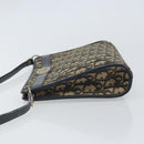 Christian Dior Trotter Canvas Shoulder Bag Navy Gold Auth bs32154-4