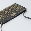 Christian Dior Trotter Canvas Shoulder Bag Navy Gold Auth bs32154-6