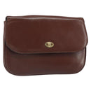 CELINE Shoulder Bag Leather Brown Gold Auth bs32155-1