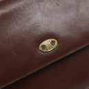 CELINE Shoulder Bag Leather Brown Gold Auth bs32155-17