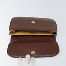 CELINE Shoulder Bag Leather Brown Gold Auth bs32155-8