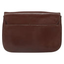 CELINE Shoulder Bag Leather Brown Gold Auth bs32155-2