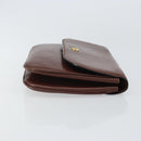 CELINE Shoulder Bag Leather Brown Gold Auth bs32155-3