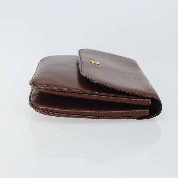 CELINE Shoulder Bag Leather Brown Gold Auth bs32155