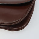 CELINE Shoulder Bag Leather Brown Gold Auth bs32155-7