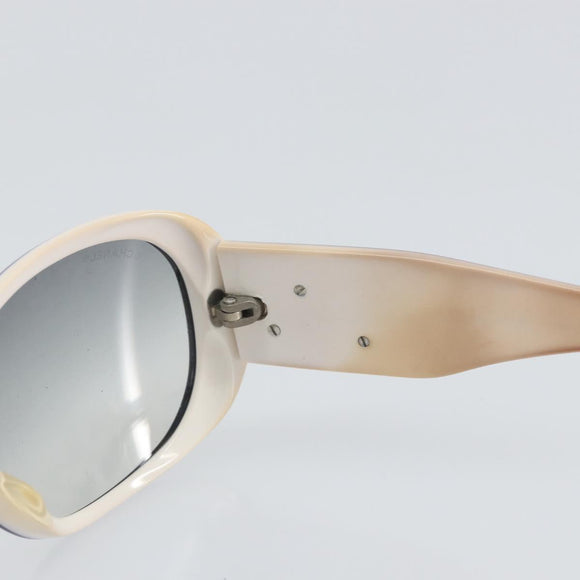 CHANEL Sunglasses plastic White CC Auth bs32159