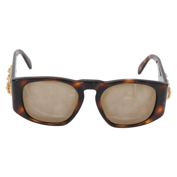 CHANEL Sunglasses plastic Brown CC Auth bs32160