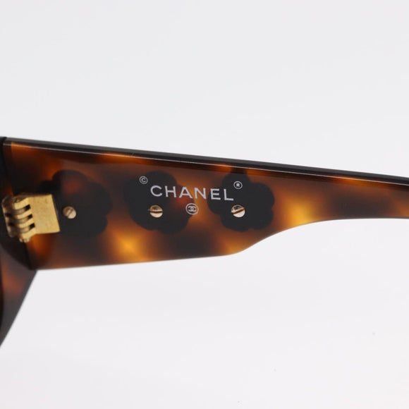 CHANEL Sunglasses plastic Brown CC Auth bs32160