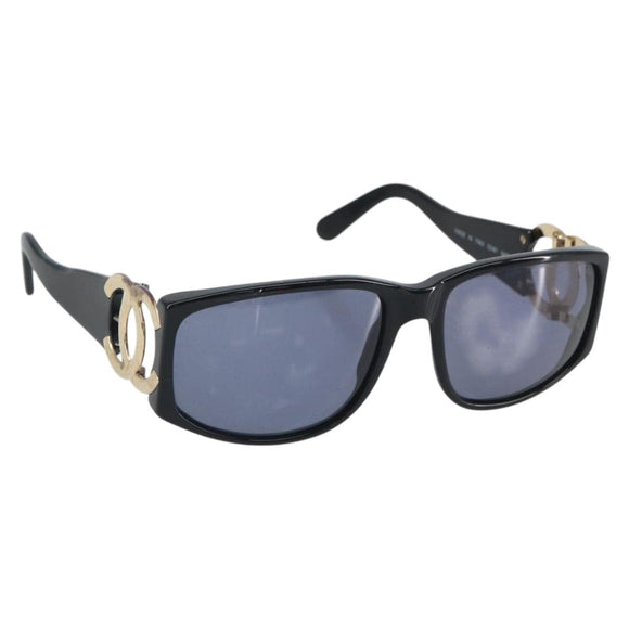 CHANEL Sunglasses plastic Black CC Auth bs32162