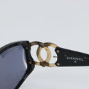 CHANEL Sunglasses plastic Black CC Auth bs32162-10