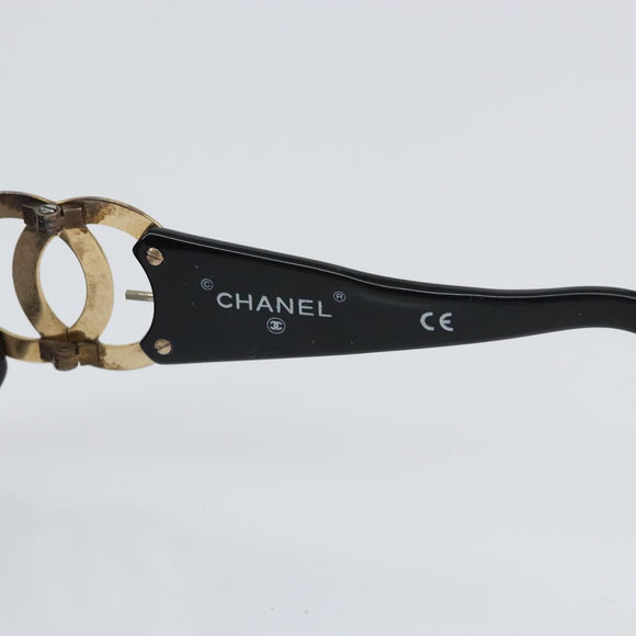 CHANEL Sunglasses plastic Black CC Auth bs32162