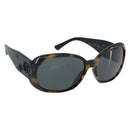 CHANEL Sunglasses plastic Brown CC Auth bs32163-1