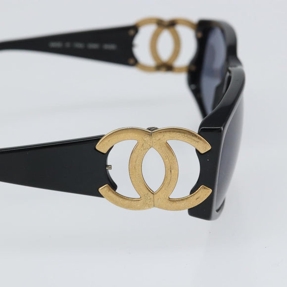 CHANEL Sunglasses plastic Black CC Auth bs32164