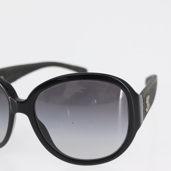 CHANEL Sunglasses plastic Black CC Auth bs32166