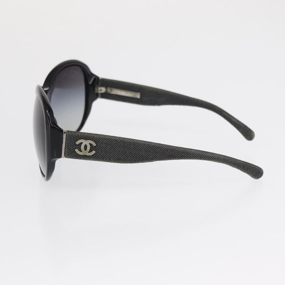 CHANEL Sunglasses plastic Black CC Auth bs32166