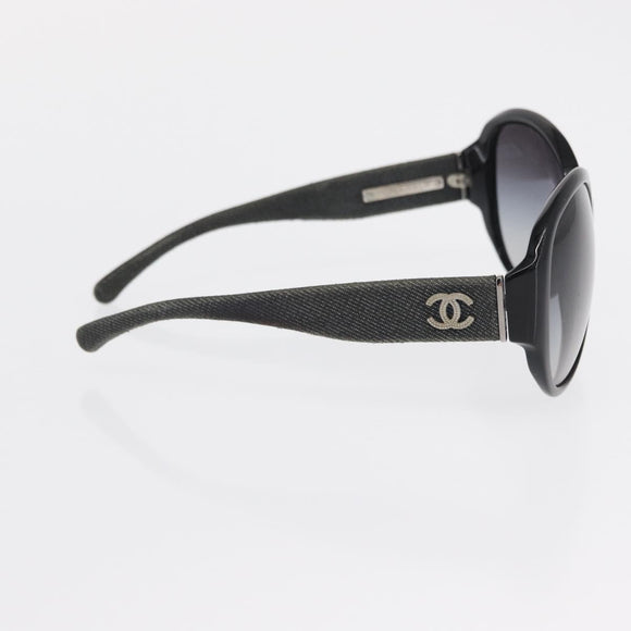 CHANEL Sunglasses plastic Black CC Auth bs32166