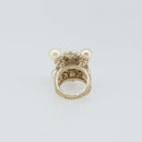 CHANEL Ring metal Gold CC Auth bs32167-3